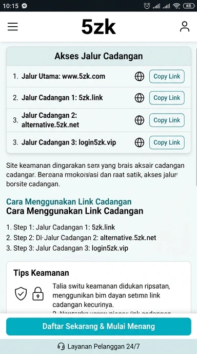 Tampilan link alternatif 5zk