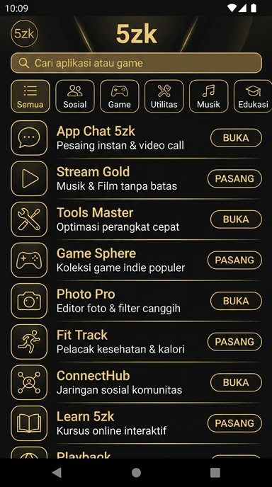 Tampilan katalog aplikasi 5zk