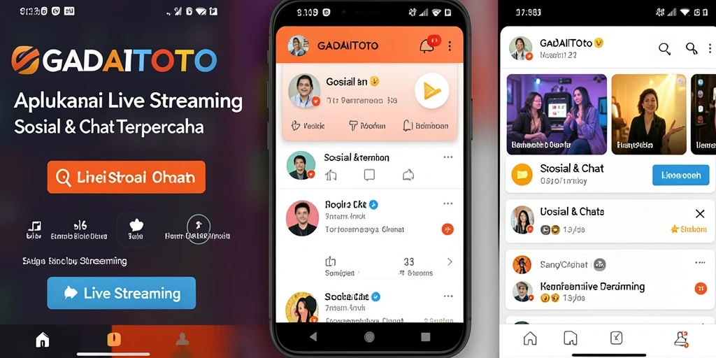 Antarmuka GADAITOTO yang menampilkan fitur Live Streaming yang menarik.
