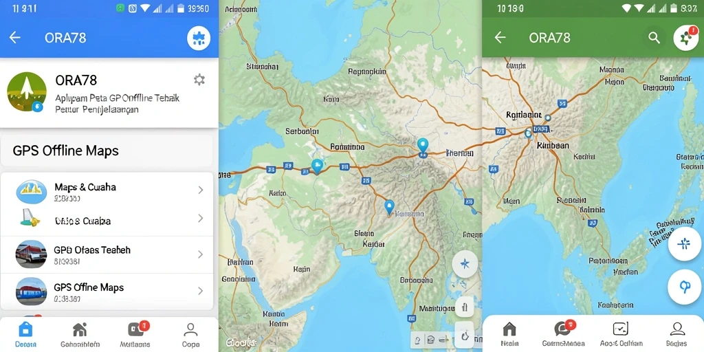 Antarmuka pengguna ORA78 yang intuitif untuk GPS Offline.