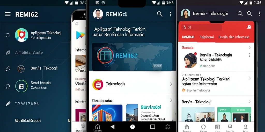 Tampilan antarmuka aplikasi REMI62 dengan berita teknologi terbaru.